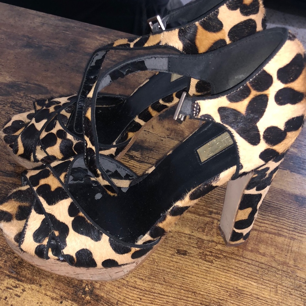 STUDIO F LEOPARD PONYHAIR HEELS ❤️